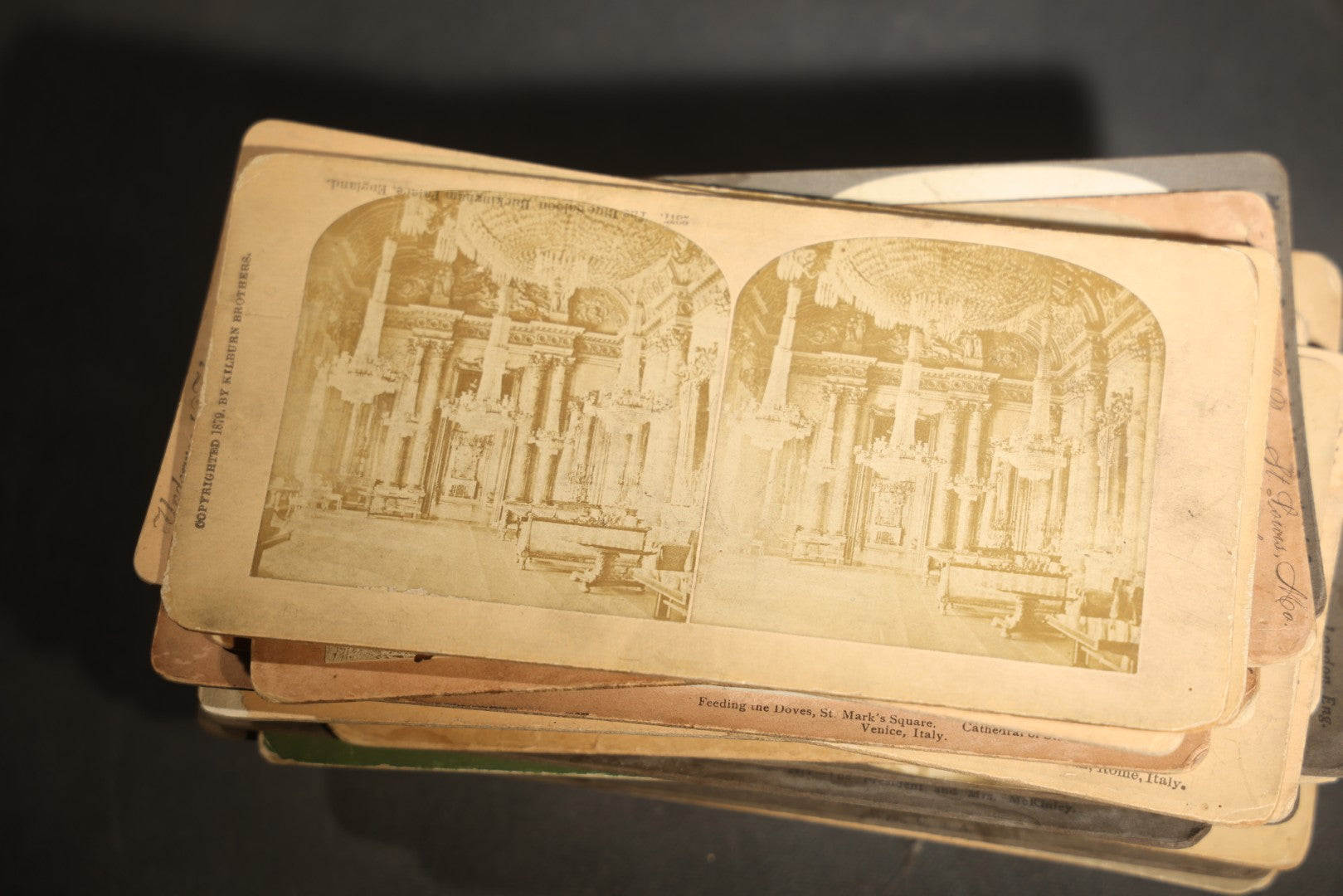 Grouping of 30+ Antique photographic Stereoview Cards including Buildings, Landscapes, Architecture, and more