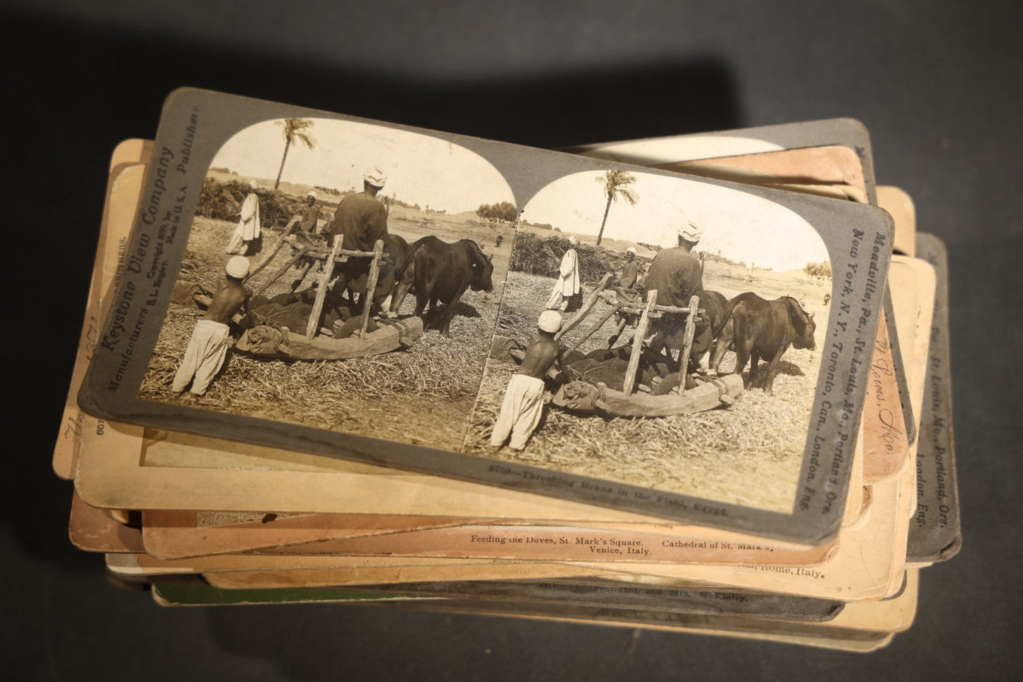 Grouping of 30+ Antique photographic Stereoview Cards including Buildings, Landscapes, Architecture, and more