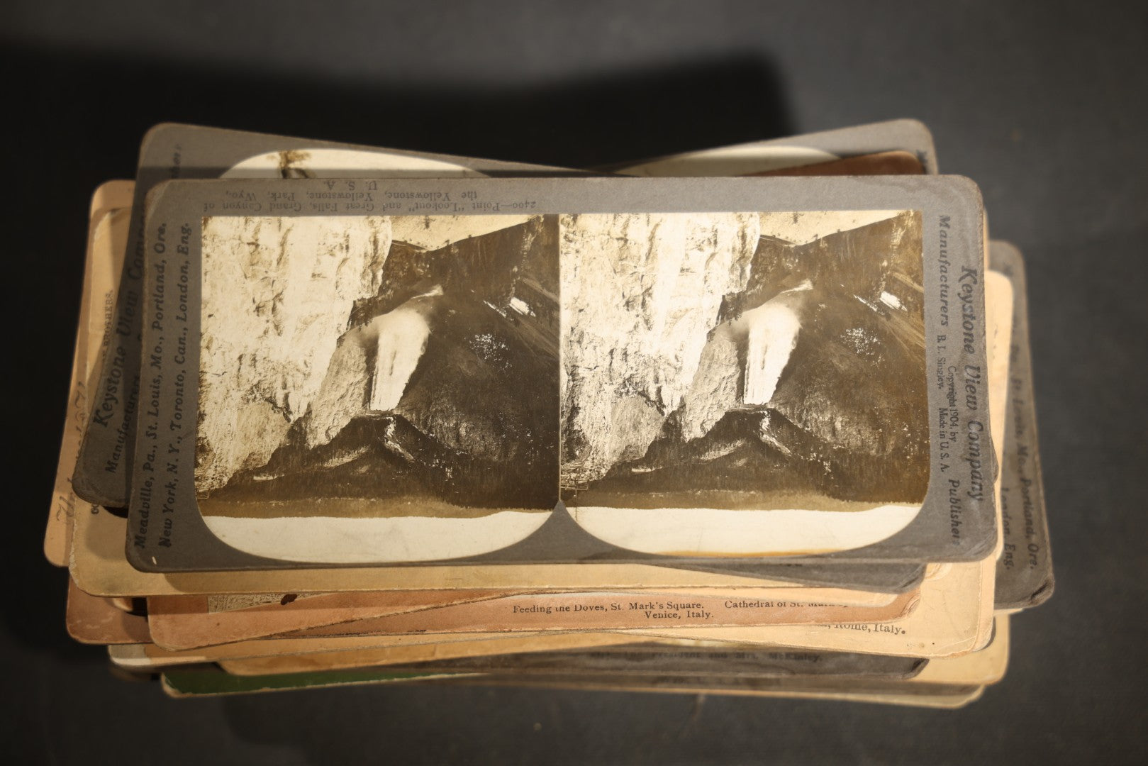 Grouping of 30+ Antique photographic Stereoview Cards including Buildings, Landscapes, Architecture, and more