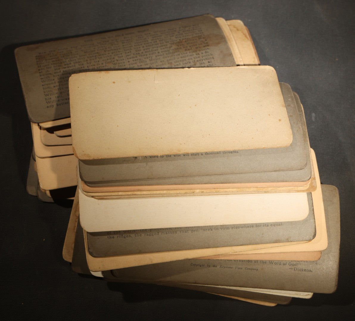 Grouping of 30+ Antique photographic Stereoview Cards including Buildings, Landscapes, Architecture, and more
