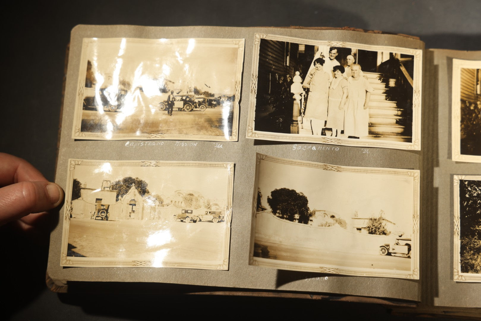 Antique Snapshot Photo Album Containing 200+ Snapshot Photographs, California Road Trip and Cross Country Travel Including Los Angeles, San Francisco, Catalina Island, Washington D.C., Niagara Falls, 1926-1930