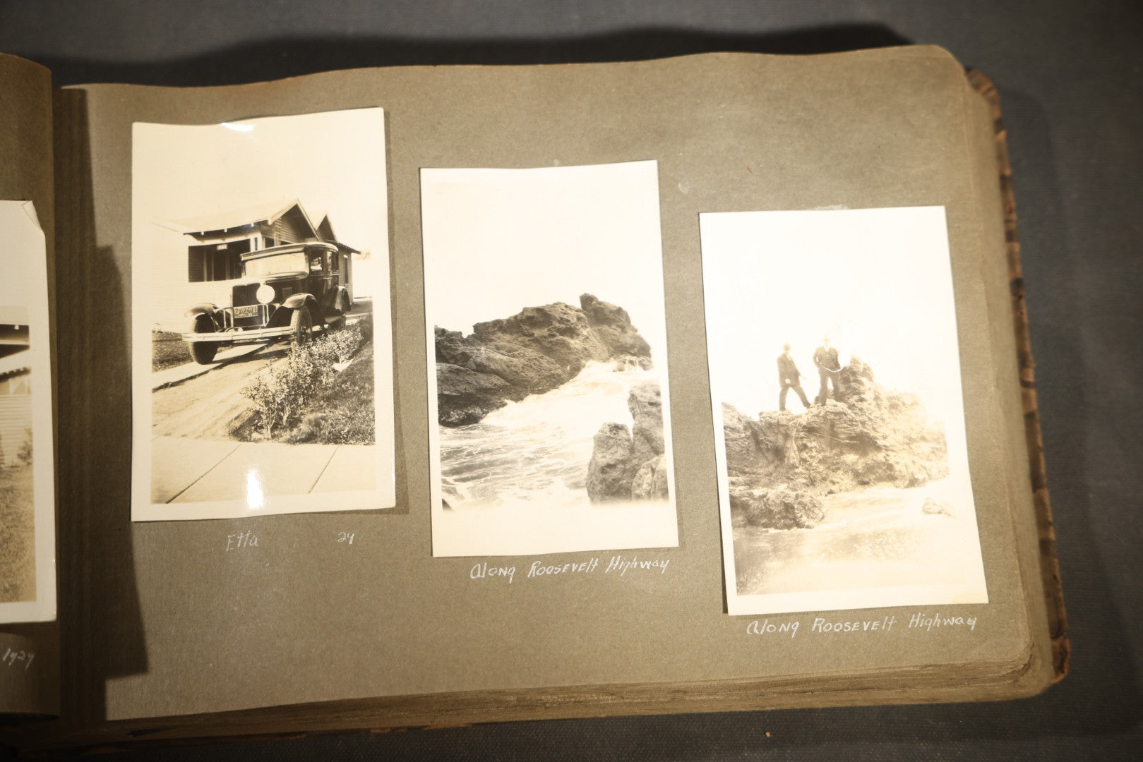 Antique Snapshot Photo Album Containing 200+ Snapshot Photographs, California Road Trip and Cross Country Travel Including Los Angeles, San Francisco, Catalina Island, Washington D.C., Niagara Falls, 1926-1930