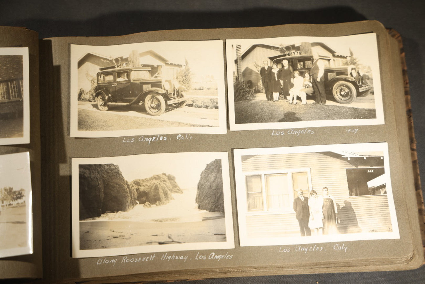 Antique Snapshot Photo Album Containing 200+ Snapshot Photographs, California Road Trip and Cross Country Travel Including Los Angeles, San Francisco, Catalina Island, Washington D.C., Niagara Falls, 1926-1930