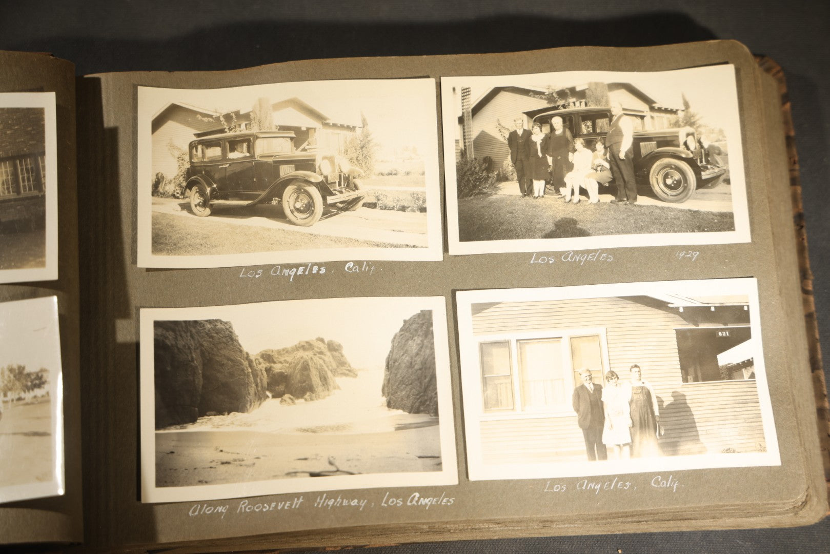 Antique Snapshot Photo Album Containing 200+ Snapshot Photographs, California Road Trip and Cross Country Travel Including Los Angeles, San Francisco, Catalina Island, Washington D.C., Niagara Falls, 1926-1930