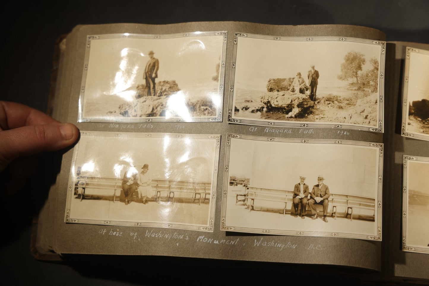Antique Snapshot Photo Album Containing 200+ Snapshot Photographs, California Road Trip and Cross Country Travel Including Los Angeles, San Francisco, Catalina Island, Washington D.C., Niagara Falls, 1926-1930