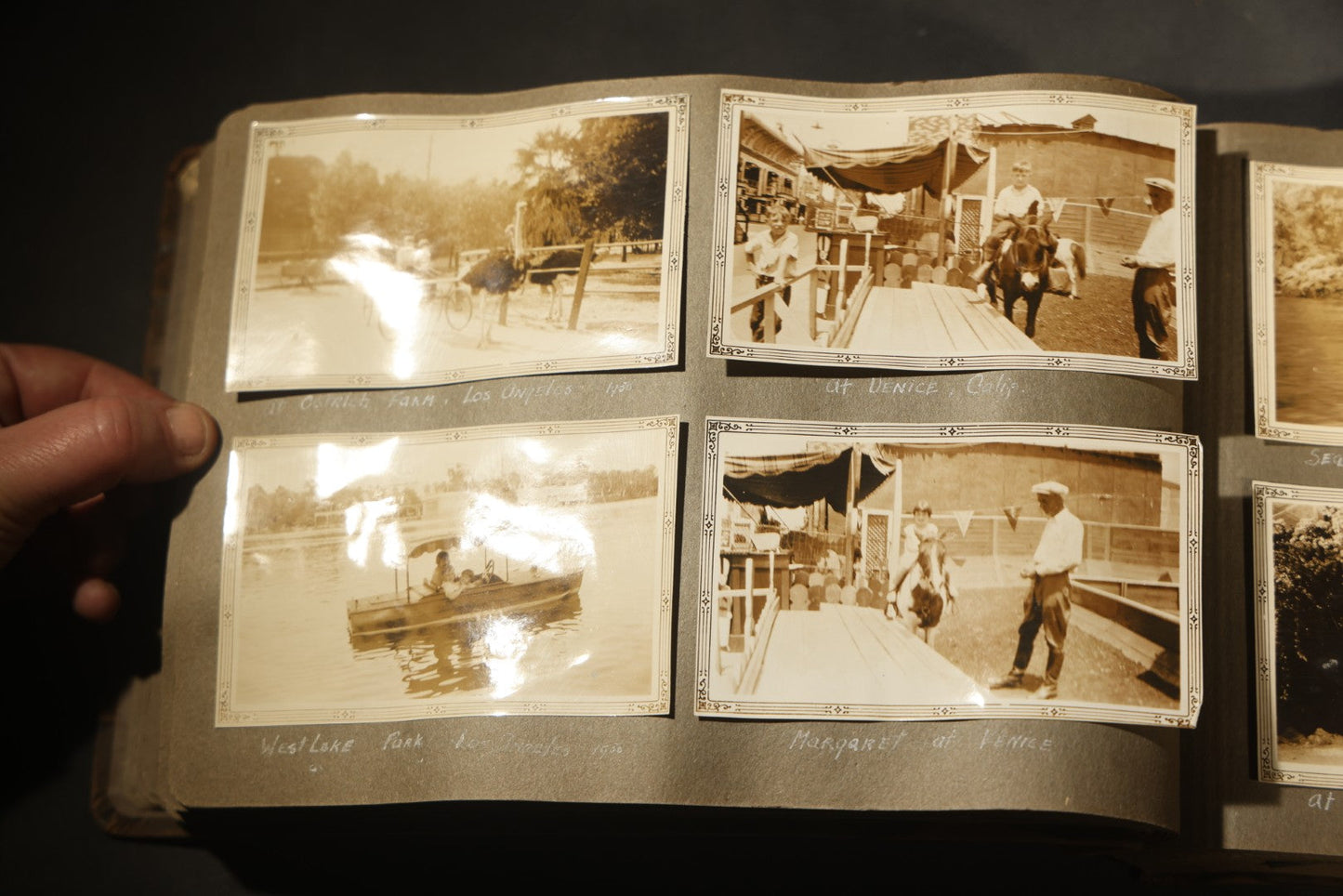 Antique Snapshot Photo Album Containing 200+ Snapshot Photographs, California Road Trip and Cross Country Travel Including Los Angeles, San Francisco, Catalina Island, Washington D.C., Niagara Falls, 1926-1930