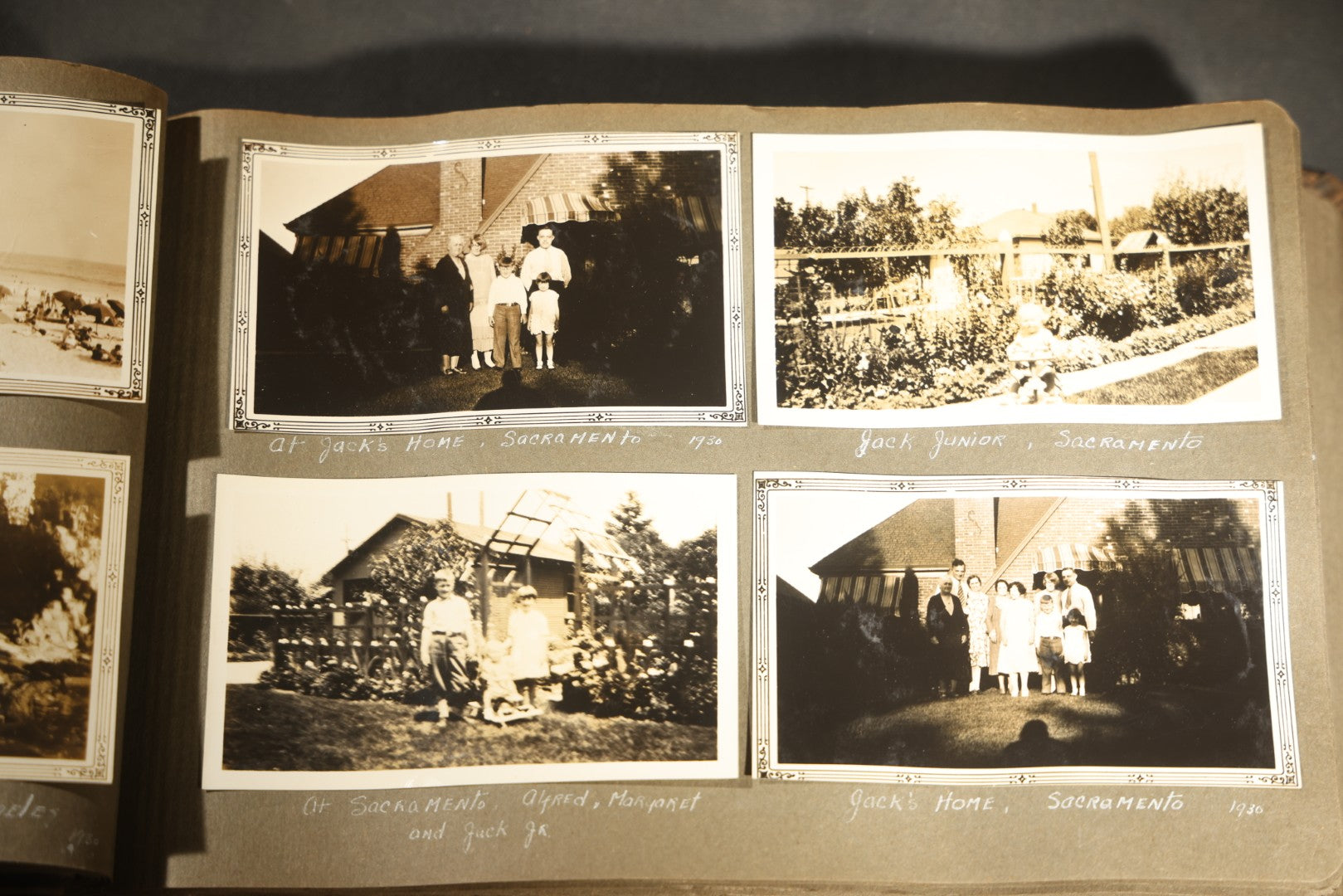 Antique Snapshot Photo Album Containing 200+ Snapshot Photographs, California Road Trip and Cross Country Travel Including Los Angeles, San Francisco, Catalina Island, Washington D.C., Niagara Falls, 1926-1930