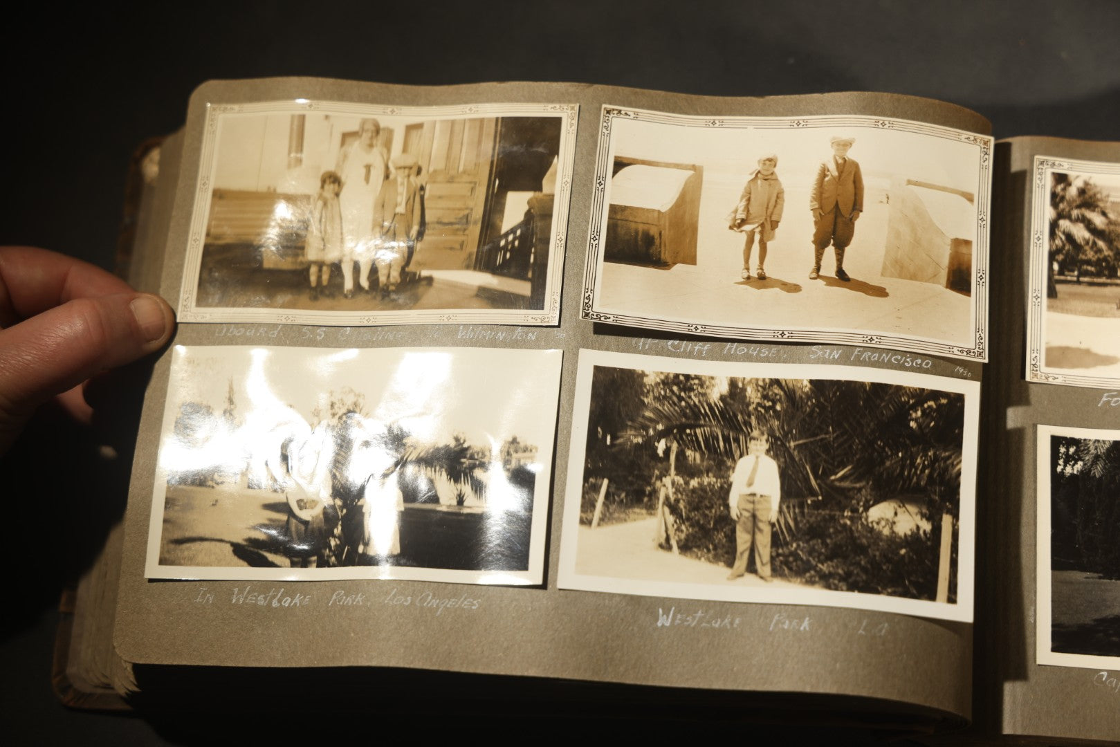 Antique Snapshot Photo Album Containing 200+ Snapshot Photographs, California Road Trip and Cross Country Travel Including Los Angeles, San Francisco, Catalina Island, Washington D.C., Niagara Falls, 1926-1930