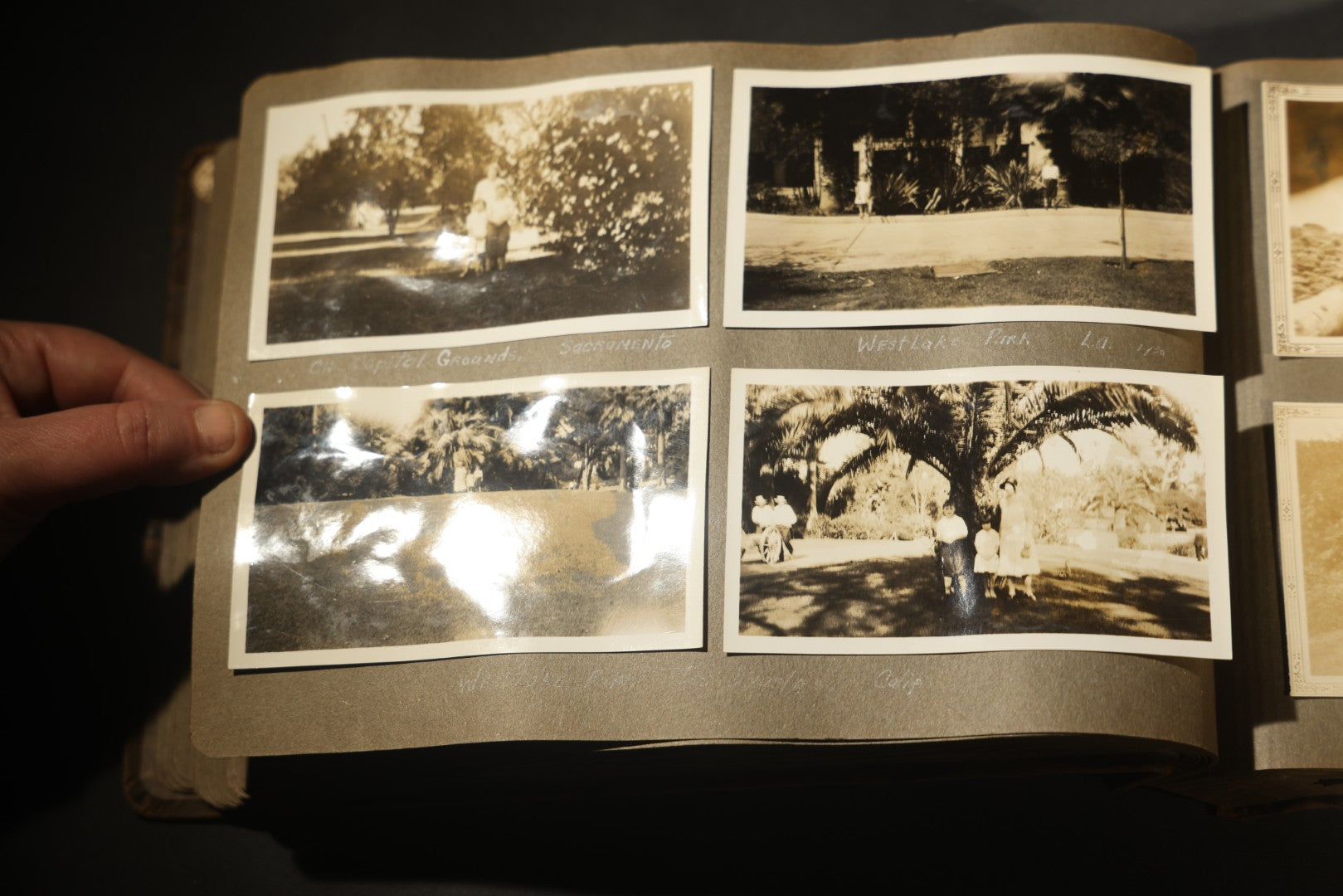 Antique Snapshot Photo Album Containing 200+ Snapshot Photographs, California Road Trip and Cross Country Travel Including Los Angeles, San Francisco, Catalina Island, Washington D.C., Niagara Falls, 1926-1930