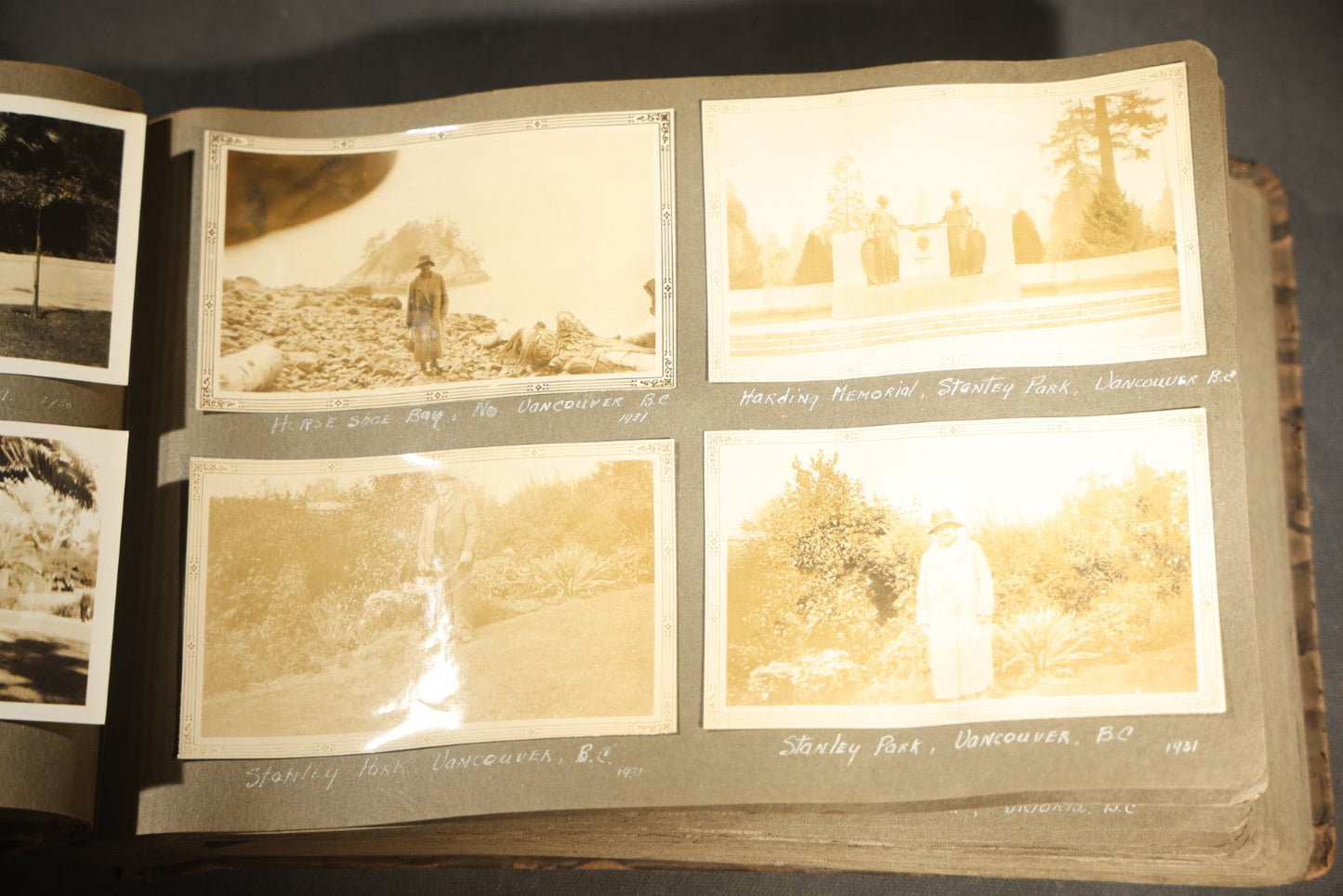 Antique Snapshot Photo Album Containing 200+ Snapshot Photographs, California Road Trip and Cross Country Travel Including Los Angeles, San Francisco, Catalina Island, Washington D.C., Niagara Falls, 1926-1930