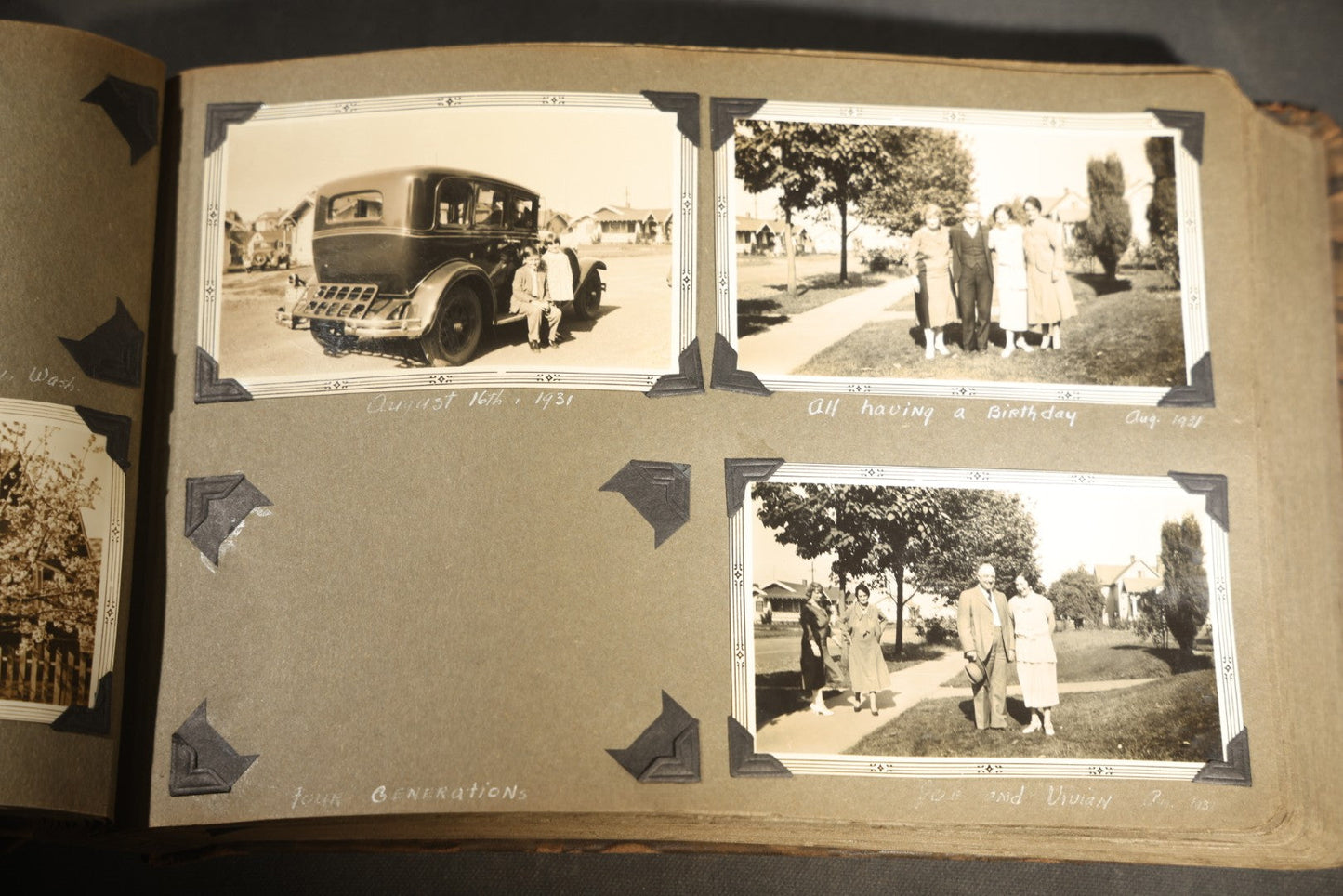 Antique Snapshot Photo Album Containing 200+ Snapshot Photographs, California Road Trip and Cross Country Travel Including Los Angeles, San Francisco, Catalina Island, Washington D.C., Niagara Falls, 1926-1930