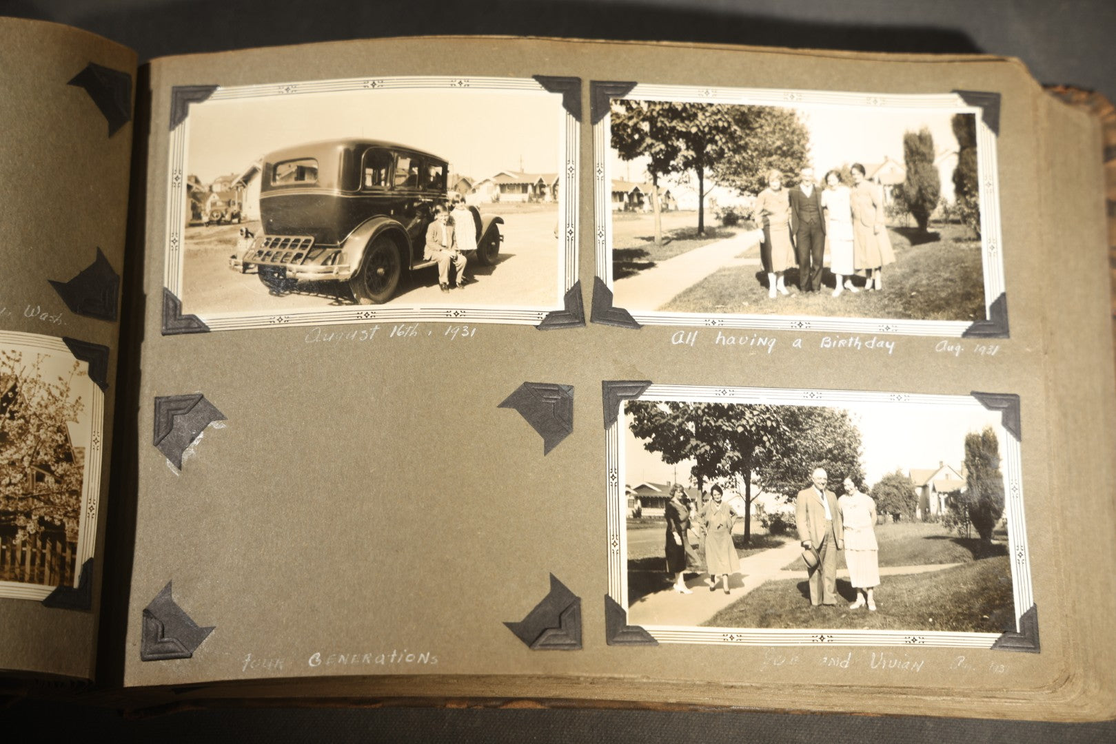 Antique Snapshot Photo Album Containing 200+ Snapshot Photographs, California Road Trip and Cross Country Travel Including Los Angeles, San Francisco, Catalina Island, Washington D.C., Niagara Falls, 1926-1930