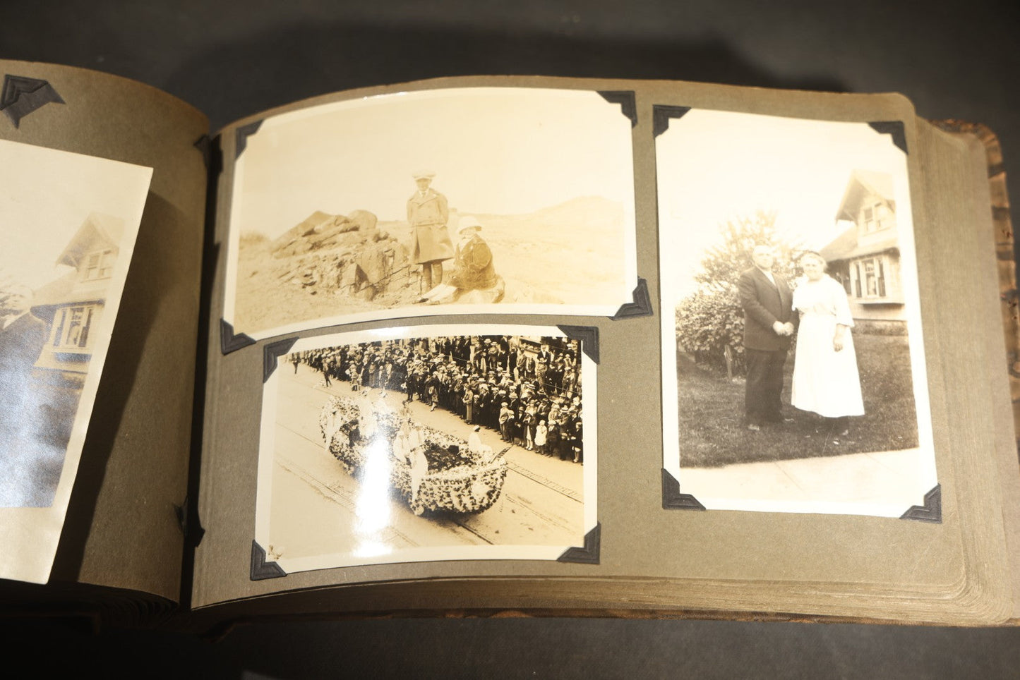 Antique Snapshot Photo Album Containing 200+ Snapshot Photographs, California Road Trip and Cross Country Travel Including Los Angeles, San Francisco, Catalina Island, Washington D.C., Niagara Falls, 1926-1930