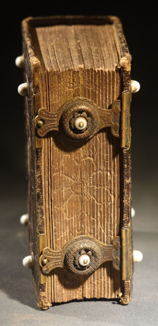 Antique Portrait Photo Album Containing 32 Tintype Photographs and 11 Carte de Visite C.D.V. Photographs, Leather Binding with Gauffered Edges, manufactured by Altemus & Co., Philadelphia, circa 1860s
