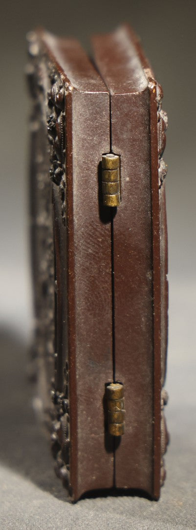 Antique 1/9th Plate Ambrotype Photograph of a Seated Baby in Thermoplastic Union Case with Floral Motif