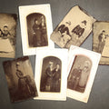 Lot 094 - Grouping of Seven Antique Tintype Photographs of Women in Victorian Hats and Late 19th Century Dress
