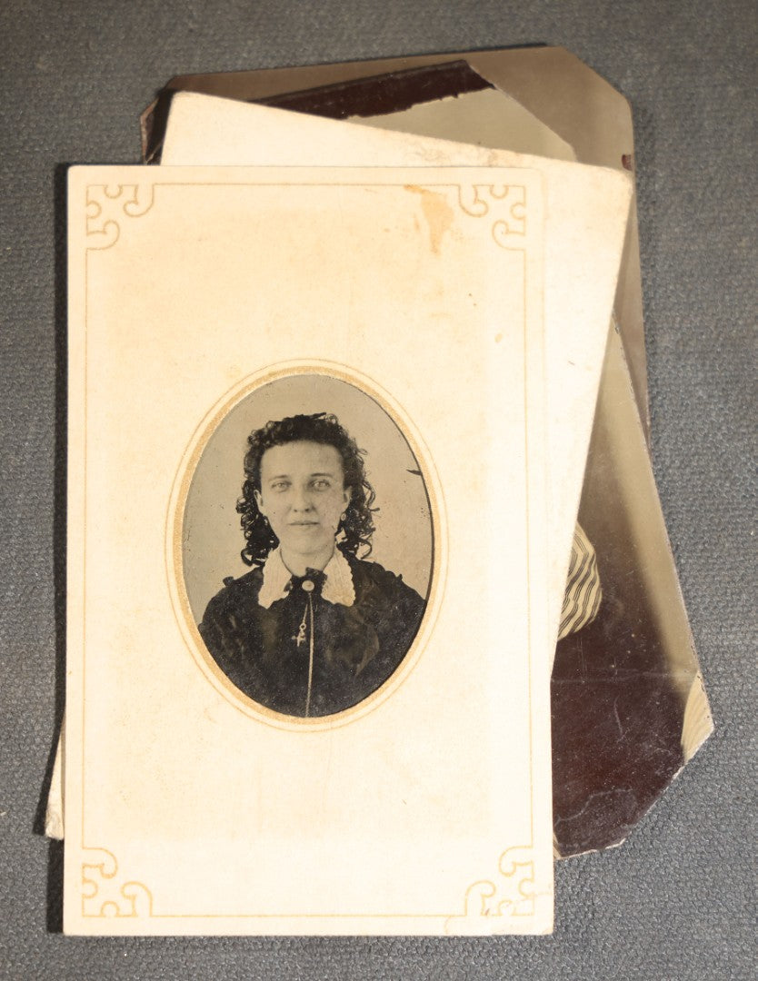 Grouping of Six Antique Tintype Photographs of Victorian Women