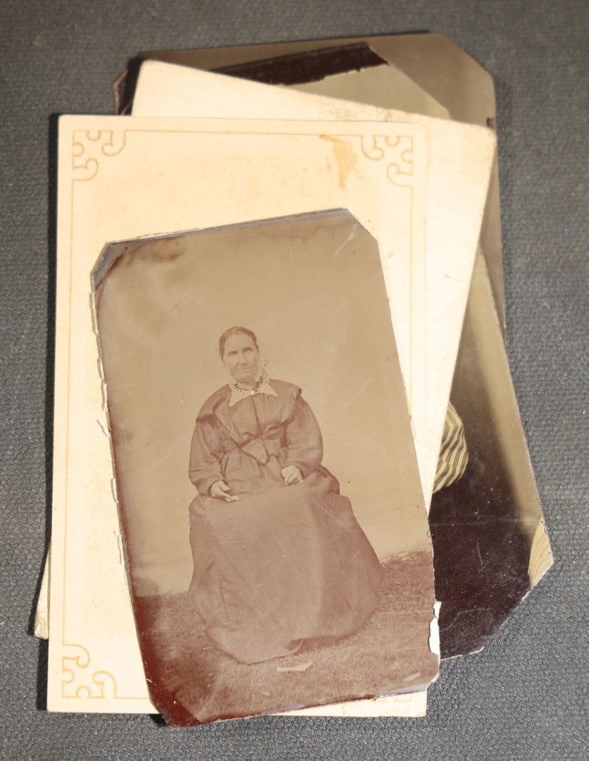 Grouping of Six Antique Tintype Photographs of Victorian Women