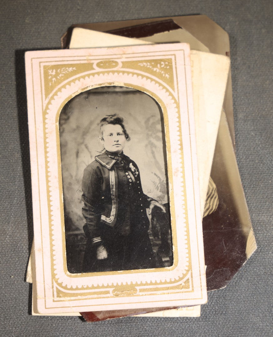 Grouping of Six Antique Tintype Photographs of Victorian Women