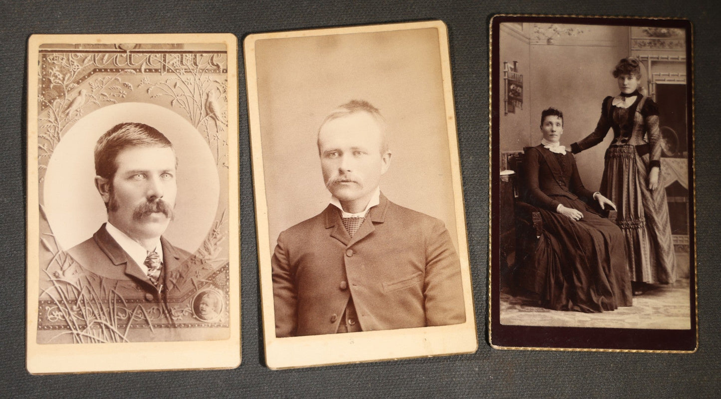 Grouping of 20 Antique Cabinet Card Photographs, mostly by J.L. Skrivseth, Hillsboro, Dakota Territory, Men and Women Portraits