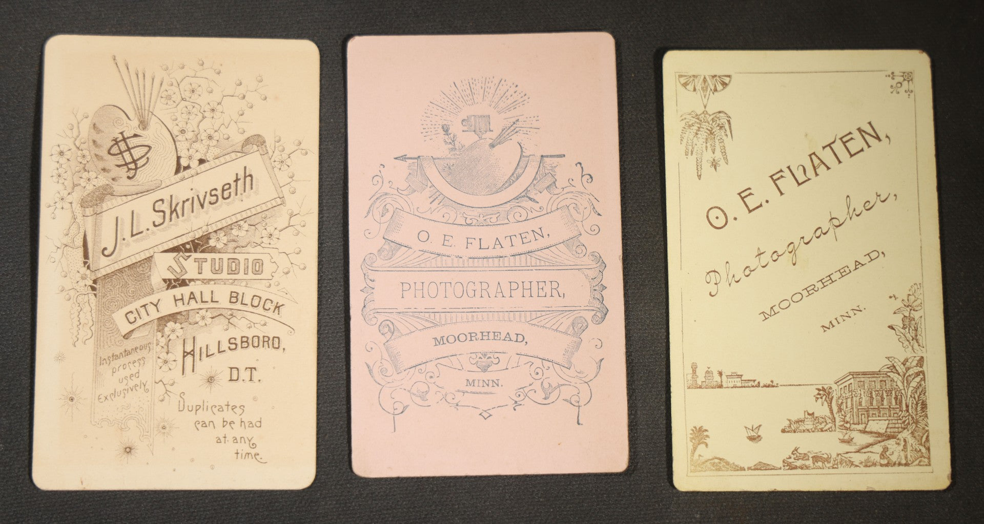 Grouping of 20 Antique Cabinet Card Photographs, mostly by J.L. Skrivseth, Hillsboro, Dakota Territory, Men and Women Portraits