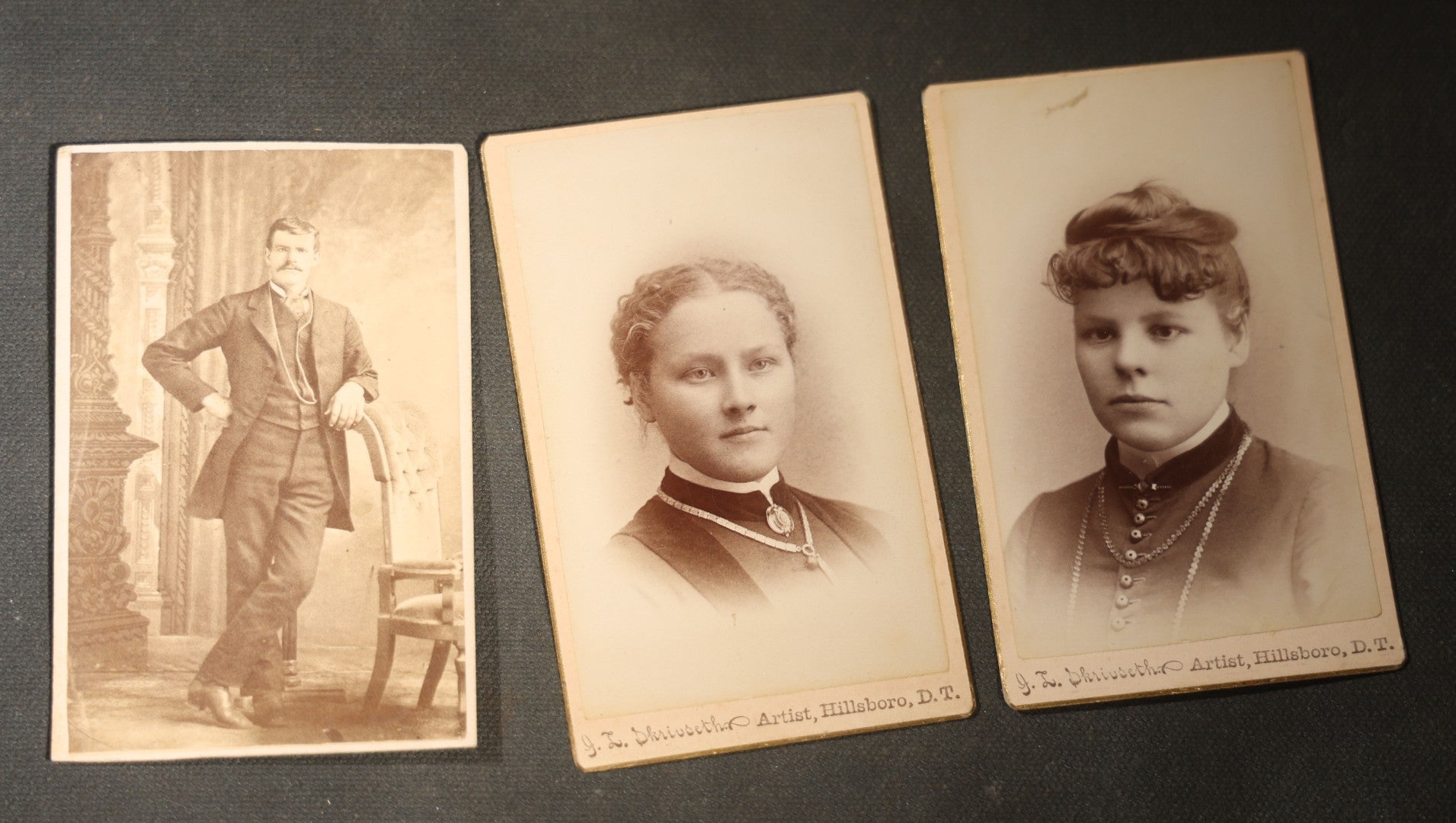 Grouping of 20 Antique Cabinet Card Photographs, mostly by J.L. Skrivseth, Hillsboro, Dakota Territory, Men and Women Portraits