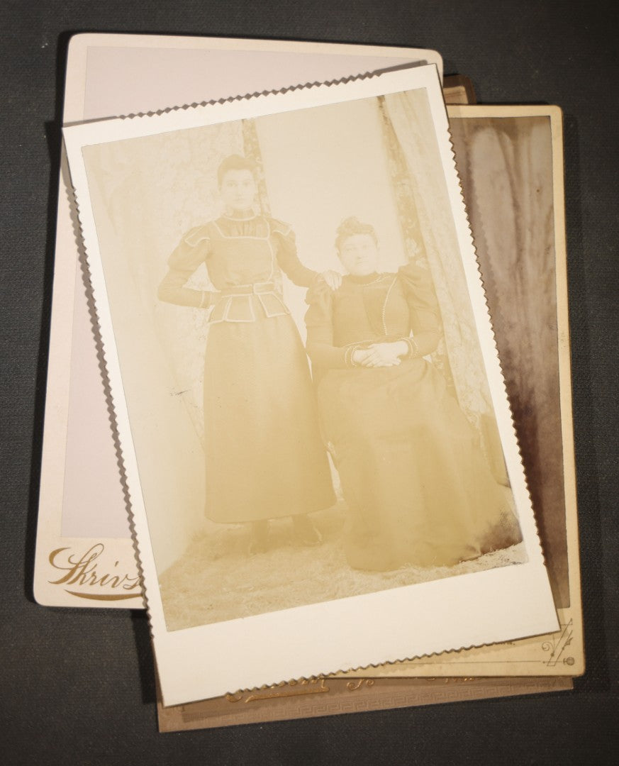 Grouping of Eight Antique Cabinet Card Photographs of Victorian Women Including examples by H.C. Reed, Forest City Iowa, Skrivseth, Hillsboro, North Dakota