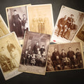 Lot 103 - Grouping of Eight Antique Cabinet Card Photographs of Victorian Couples and Family Groups Including by Skrivseth, Hillsboro, North Dakota