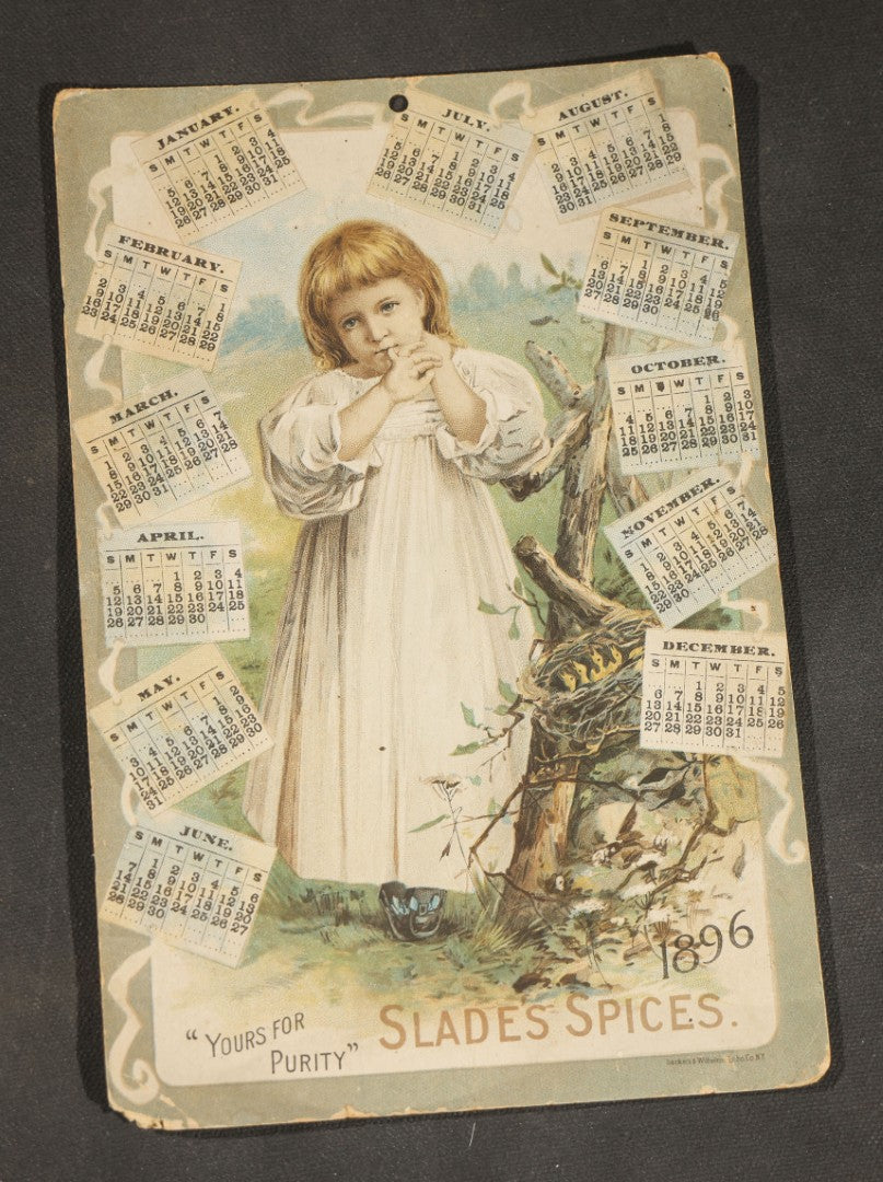 Grouping of Ten Antique and Vintage Paper Ephemera, including Scotts Emulsion Calendar 1898, Strohmeyer Inc. Animal Photographs, Kansas City Ice Storm Press Photo, First AidDrink Mix Labels