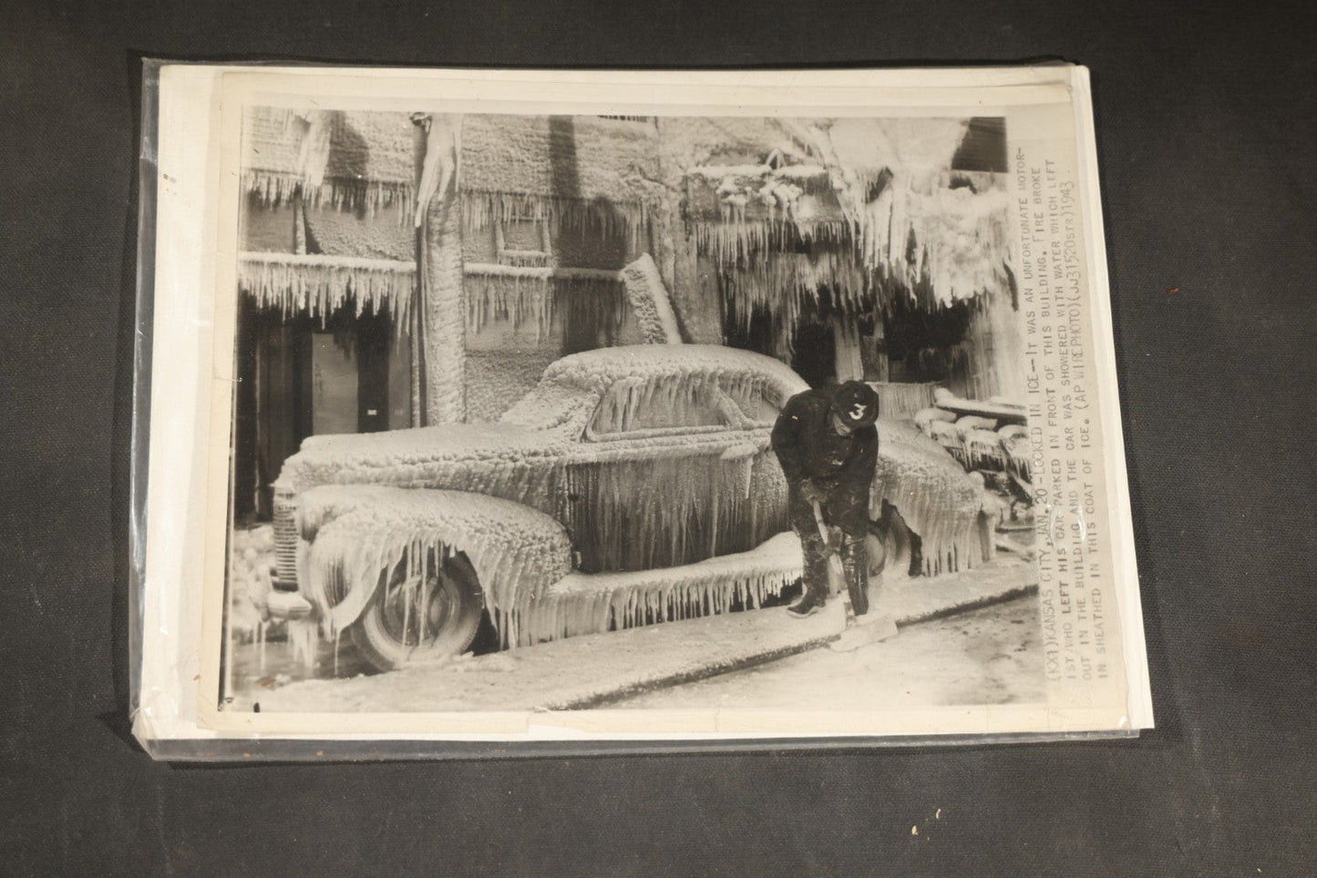 Grouping of Ten Antique and Vintage Paper Ephemera, including Scotts Emulsion Calendar 1898, Strohmeyer Inc. Animal Photographs, Kansas City Ice Storm Press Photo, First AidDrink Mix Labels