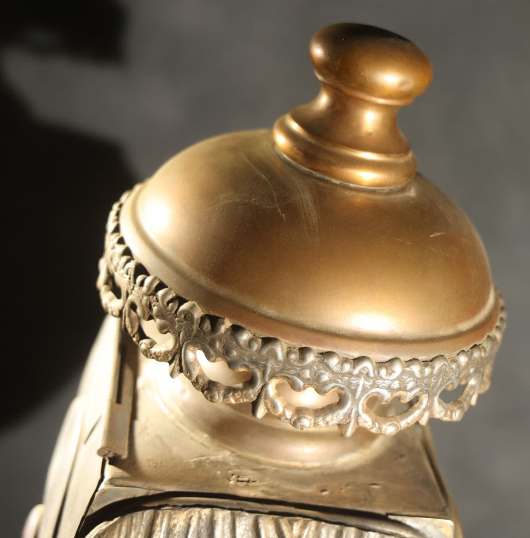 Antique Hearse Carriage Lamp with Draped Curtain Design and Red Jewel Lens, Manufactured by White Mfg. Co, Bridgeport, Connecticut, Circa 1900