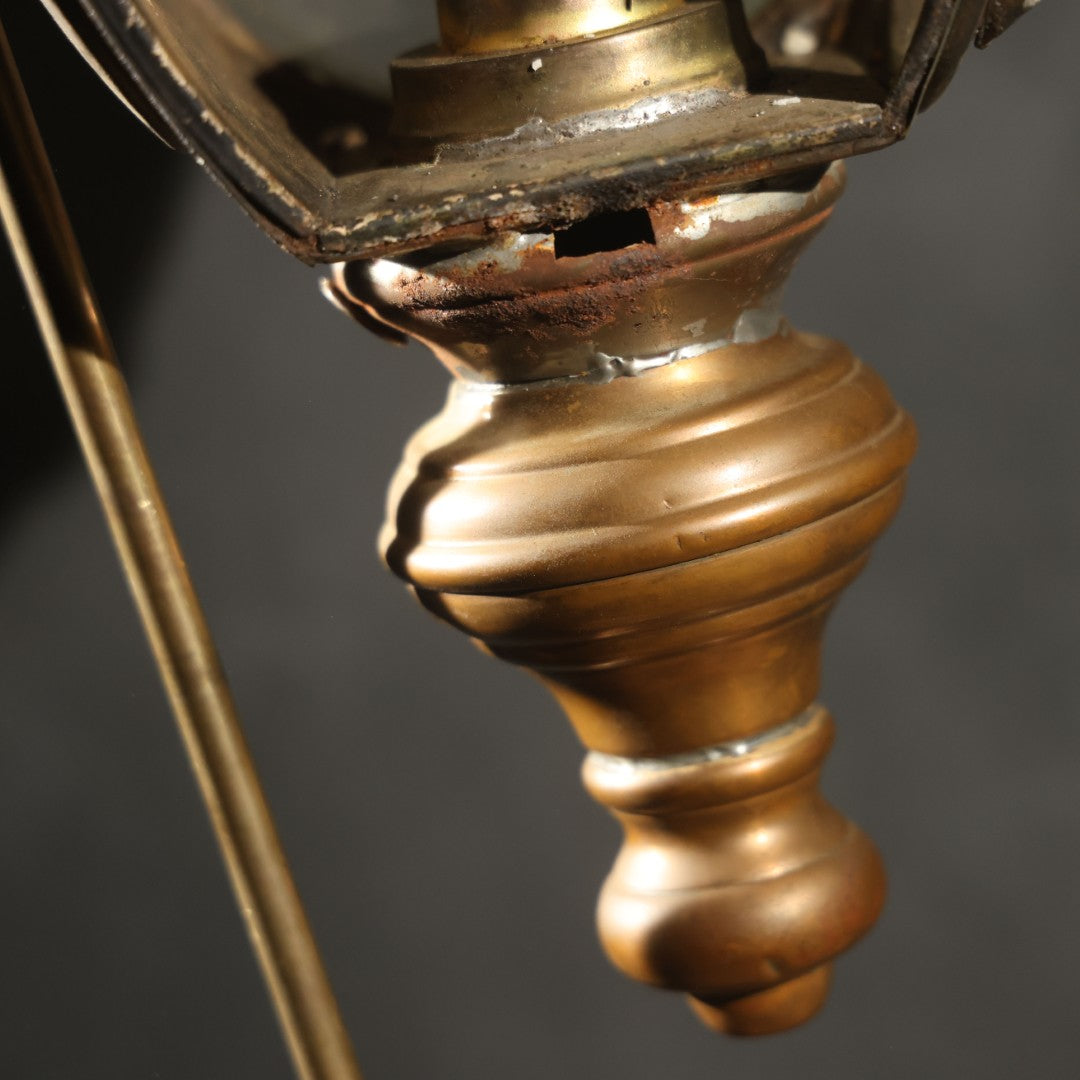 Antique Hearse Carriage Lamp with Draped Curtain Design and Red Jewel Lens, Manufactured by White Mfg. Co, Bridgeport, Connecticut, Circa 1900