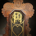 Lot 005 - Antique Gingerbread Clock Case with Reverse Painted Heart Design, Manufactured by E. Ingraham Co., Bristol, Connecticut, Incomplete, 19-3/4" H