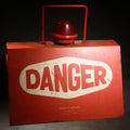 Lot 123 - Vintage Free Standing Double-Sided "Danger" Sign with Battery-Operated Light, Manufactured by Defense Apparel, Hartford, Connecticut, 11" L