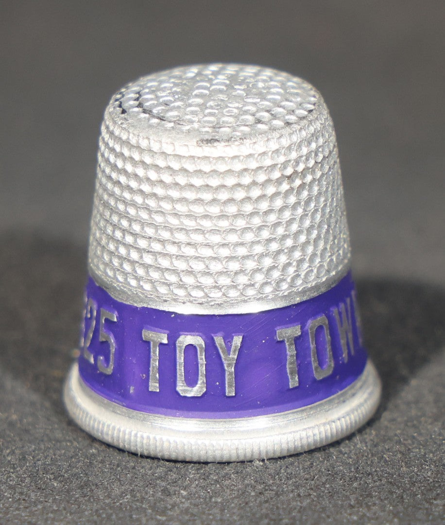 Grouping of 23 Vintage Advertising Thimbles for Toy Town Laundry, Winchendon, Massachusetts, Tel. 325