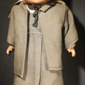 Lot 027 - Vintage Composition Doll in U.S. Navy Sailor Uniform with Gray Outfit and Hat, Circa 1940s, 15" H