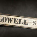 Lot 034 - Antique Double-Sided Wooden Street Sign "Lowell ST." With Metal Mounting Brackets, 24" L