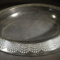 Lot 040 - Vintage Lalique Clear Glass Oval Platter with Hobnail Rim Pattern, Signed R. Lalique, Note Chip, 16-1/2" L x 12-1/2" W