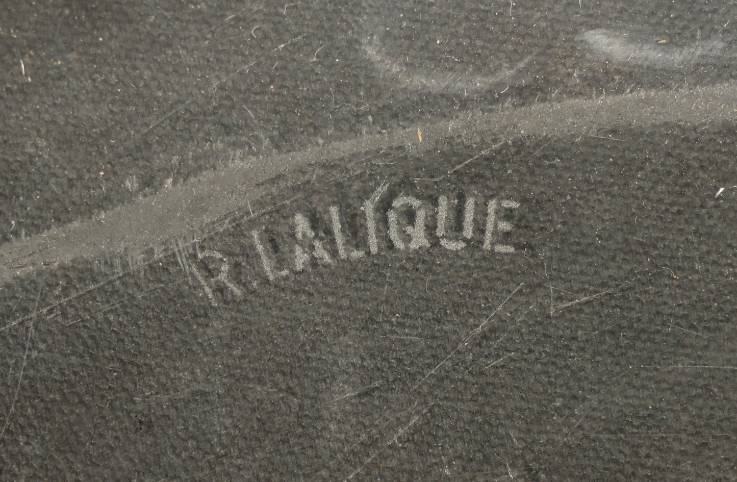 Vintage Lalique Clear Glass Oval Platter with Hobnail Rim Pattern, Signed R. Lalique, Note chip
