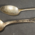Lot 050 - Pair of Antique Silver Plated Commemorative Military Souvenir Spoons Including U.S.S. Maine and 1918 World War I Armistice