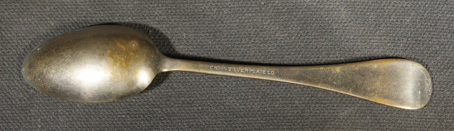 Pair of Antique Silver Plated Commemorative Military Souvenir Spoons including U.S.S. Maine and 1918 World War I Armistice