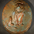 Lot 060 - Vintage Copper Toned Lion Mold with Seated Lion Design, Marked Made in Switzerland, 8" H