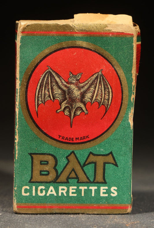 Vintage Bat Cigarettes Tobacco Package with Bat Trademark Logo, Bat Tobacco Co., Havana, Cuba