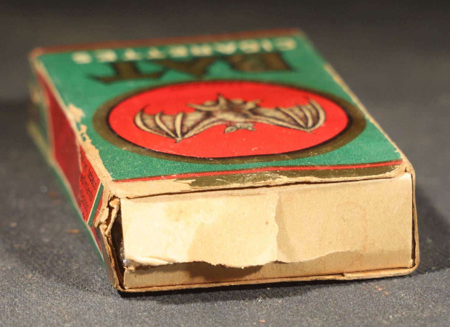 Vintage Bat Cigarettes Tobacco Package with Bat Trademark Logo, Bat Tobacco Co., Havana, Cuba