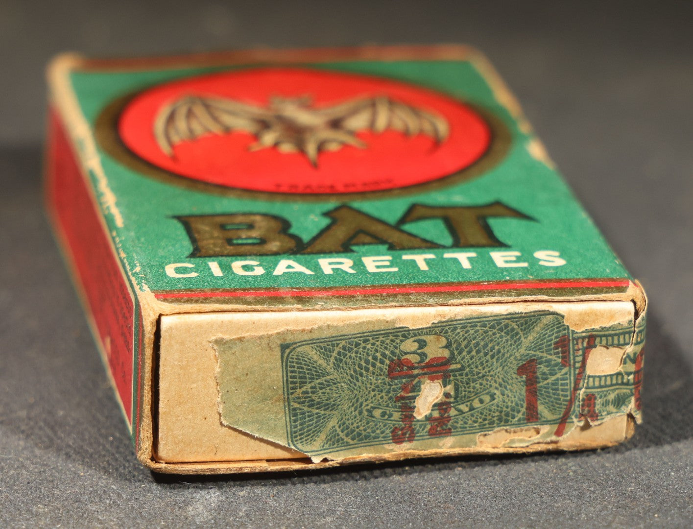 Vintage Bat Cigarettes Tobacco Package with Bat Trademark Logo, Bat Tobacco Co., Havana, Cuba