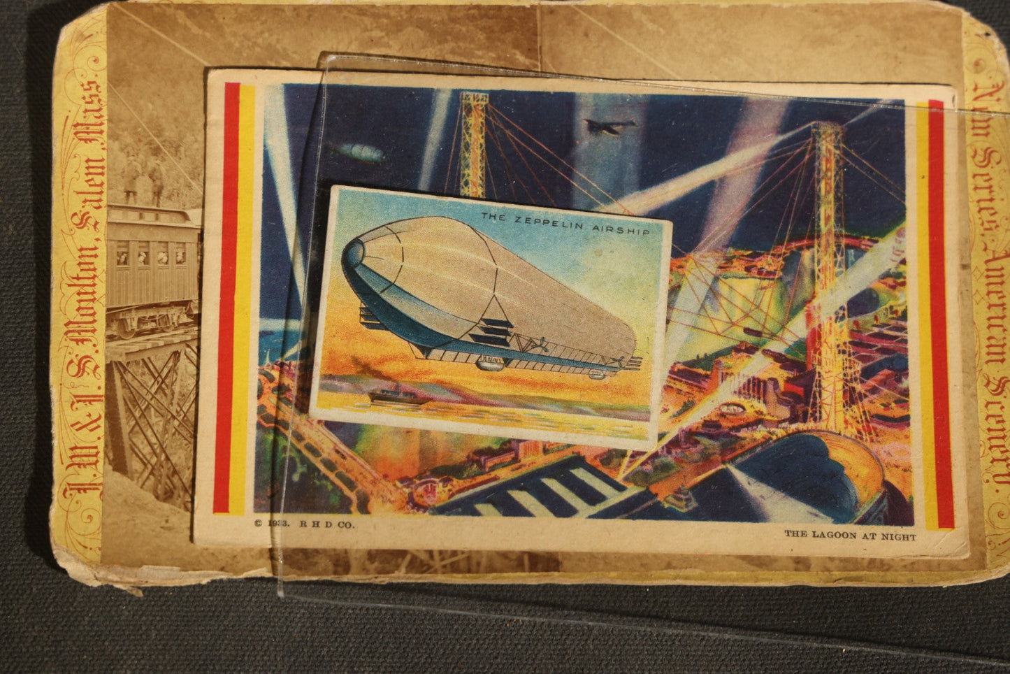 Grouping of 20+ Vintage Zeppelin and Dirigible Ephemera including Real Photo Postcards R.P.P.C., Seaside Heights Souvenir, and Portrait of Ferdinand Von Zeppelin