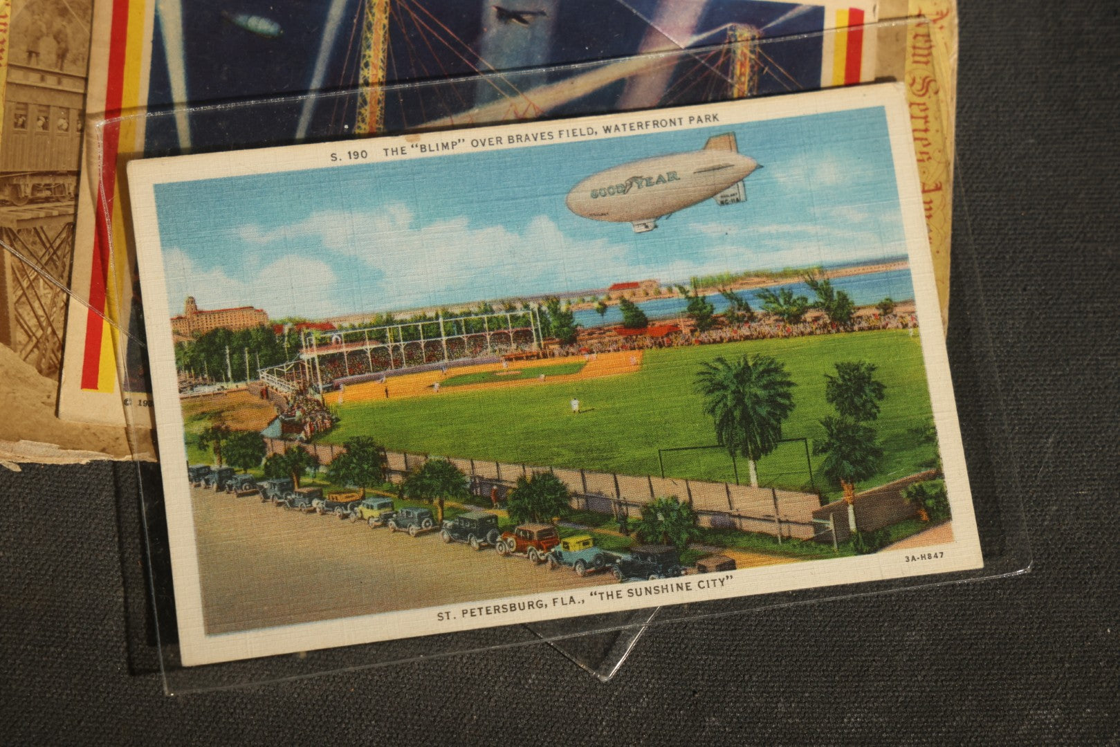 Grouping of 20+ Vintage Zeppelin and Dirigible Ephemera including Real Photo Postcards R.P.P.C., Seaside Heights Souvenir, and Portrait of Ferdinand Von Zeppelin