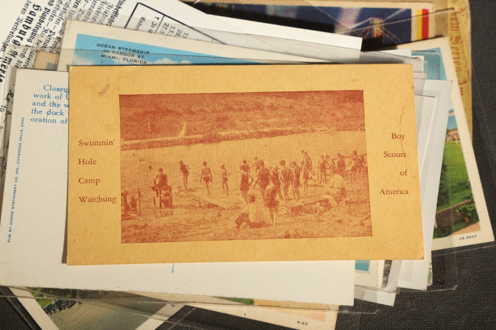 Grouping of 20+ Vintage Zeppelin and Dirigible Ephemera including Real Photo Postcards R.P.P.C., Seaside Heights Souvenir, and Portrait of Ferdinand Von Zeppelin