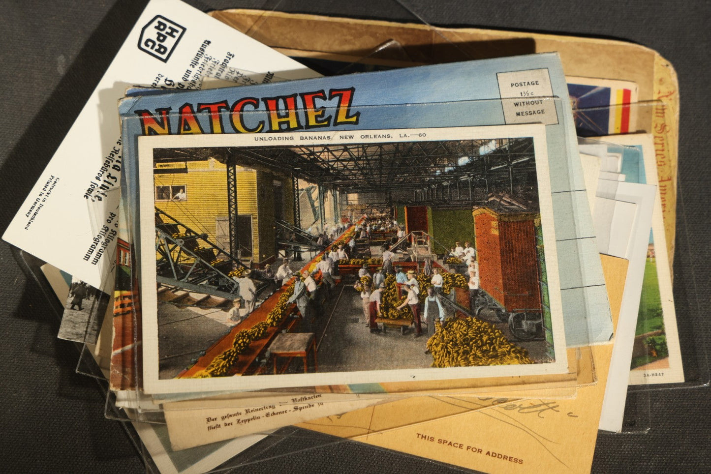 Grouping of 20+ Vintage Zeppelin and Dirigible Ephemera including Real Photo Postcards R.P.P.C., Seaside Heights Souvenir, and Portrait of Ferdinand Von Zeppelin
