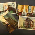 Lot 075 - Grouping of Four Vintage Postcards of Abraham Lincoln Home, Springfield, Illinois and Lincoln Birthplace, Kentucky Including Dining Room, Front Parlor, Walnut Stairway